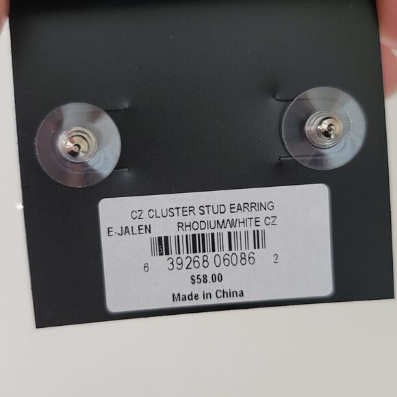 Earrings Cubic Zirconia Nina Silver Toned Earrings NWT #0331 - Picture 5 of 7